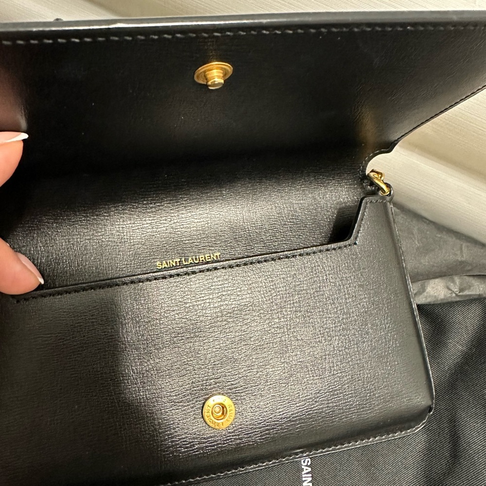 SAINT LAURENT
MONOGRAM LEATHER PHONE HOLDER W/STRAP - Picture 4 of 6